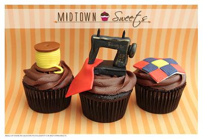 Oma’s Quilts and Sewing Themed Cupcakes - Cake by Midtown Sweets