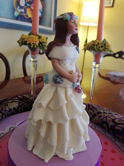 Muñeca de comunión modelada en pasta de azucar - Cake by Yolanda