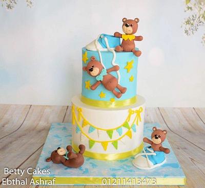 Teddies baby shower cake  - Cake by BettyCakesEbthal 