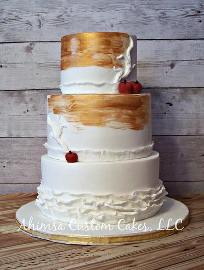 Burgundy & Gold wedding cake - Cake by Ahimsa