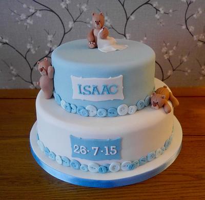 Teddy's christening cake - Cake by Daisychain's Cakes