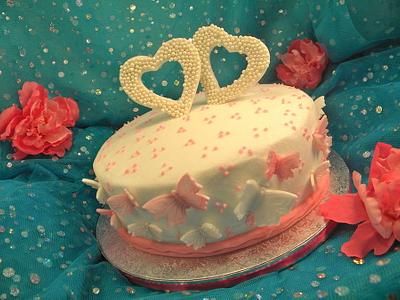Hearts & Butterflies  - Cake by Migdalia Nieves