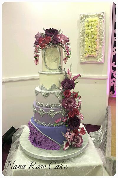 Purple wedding cake  - Cake by Nana Rose Cake 
