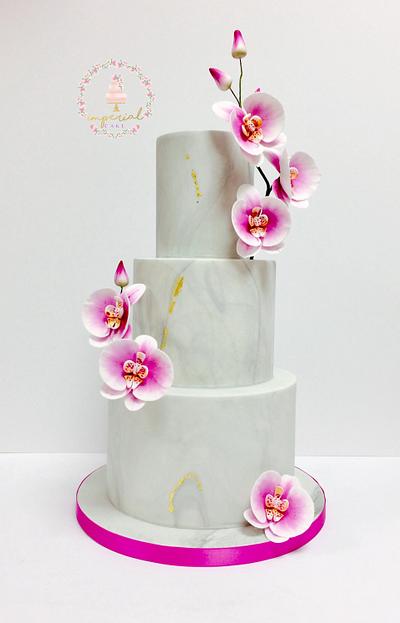 Marble and orchid  - Cake by Imperial cake 