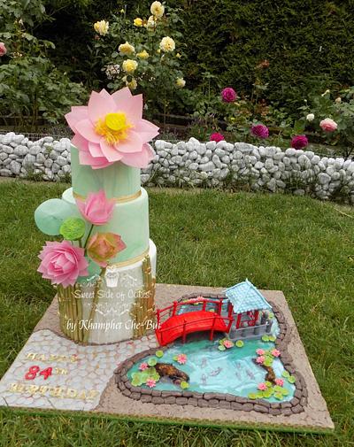 Koi & Lotus for my Dad - Cake by Sweet Side of Cakes by Khamphet 