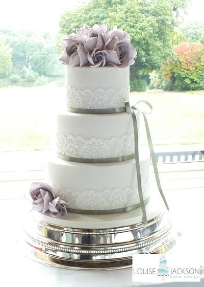 Lilac Roses & Lace - Cake by Louise Jackson Cake Design