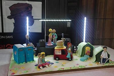 Festival Wedding Cake with Working Illuminations - Cake by Lisa Wheatcroft