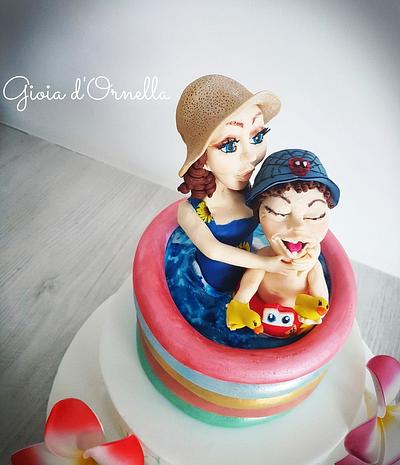 Swimming pool Mom and son 🤽 - Cake by Ornella Marchal 