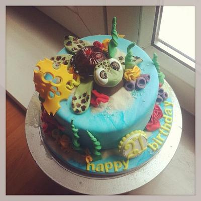 Squirt the turtle - Cake by missbrianab