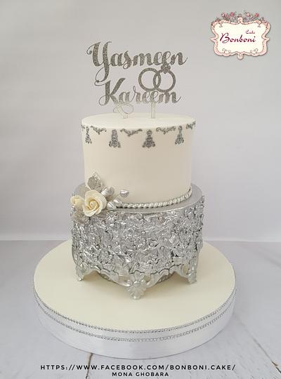 Fabric silver - Cake by mona ghobara/Bonboni Cake