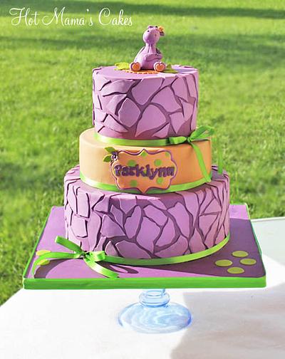 Purple Giraffe Baby Shower - Cake by Hot Mama's Cakes
