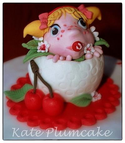 Baby in a golf ball - Cake by Kate Plumcake