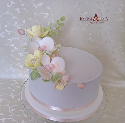 Birthday cake with orchid - Cake by Tortolandia