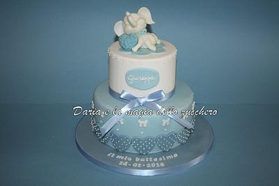 Baptism cake baby elephant - Cake by Daria Albanese