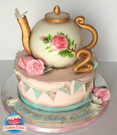 Vintage Tea Pot Cake - Cake by NicholesCustomCakes