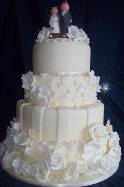 Ivory wedding, anniversary cake - Cake by Amy
