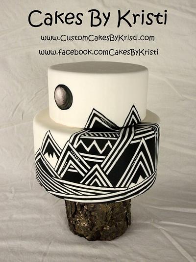 Tribal Mountains Cake - Cake by Cakes By Kristi