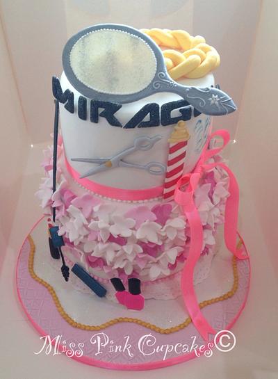 Mirage hair salon cake - Cake by Rachel Bosley 