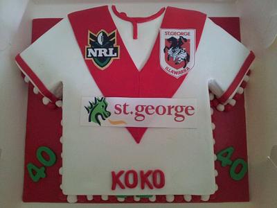 St George Rugby Fan Jersey Cake - Cake by DolceSofia