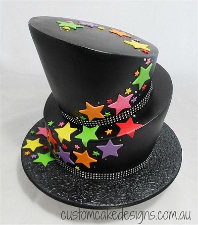 Cascading Rainbow Stars Cake - Cake by Custom Cake Designs