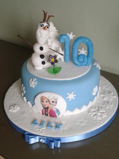 'Do you wanna build a Snowman?' 'Frozen' themed Birthday cake - Cake by Louise Hodgson