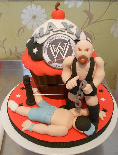 WWE wrestling giant cupcake - Cake by Bezmerelda