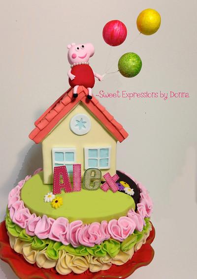 Peppa Pig Ruffle Cake - Cake by Donna