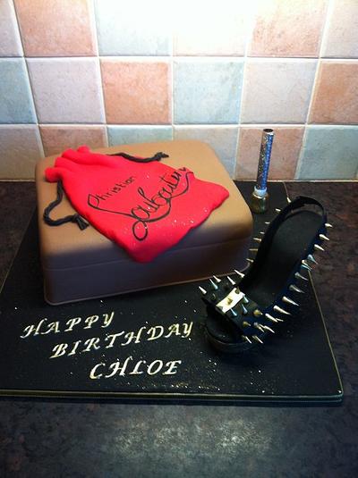 louboutin box and shoe - Cake by Donnajanecakes 