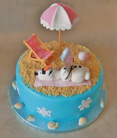 Olaf on the beach - Cake by Lelly