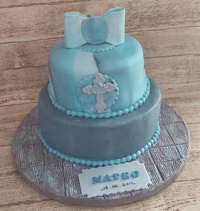 Baptism Cake for Mateo - Cake by June ("Clarky's Cakes")