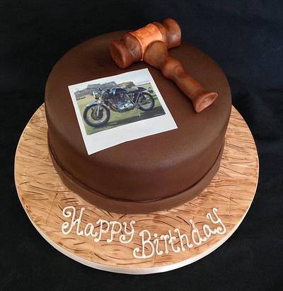 Gavel cake for a motorbike enthusiast  - Cake by Samantha Dean