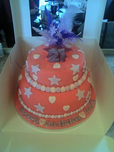 21st birthday  - Cake by maggie thompson