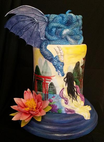 geisha and dragon - Cake by MELANIASCAKEATELIER