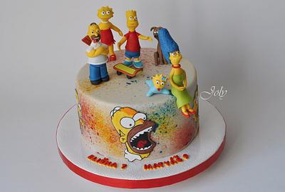 Simpson family with painted pictures - Cake by Jolana Brychova