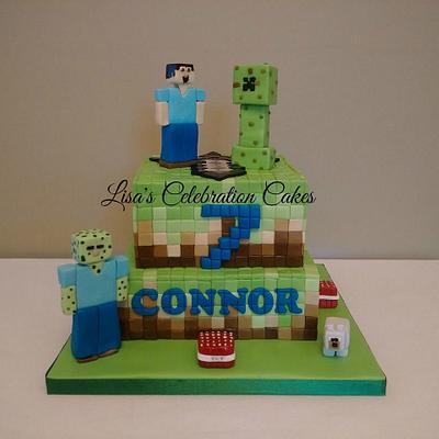 Two Tier Minecraft! - Cake by lisasbespokecakes