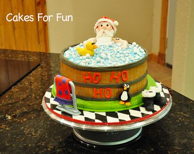 Santa in the Hot Tub - Cake by Cakes For Fun