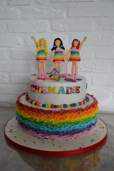 rainbow ruffles k3 cake - Cake by Fantaartsie  Tamara van der Maden - Ritskes