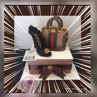 Gucci bag & shoe cake - Cake by Sheshescakes