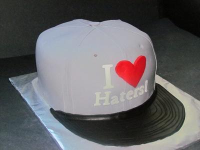 "I heart Haters" hat - Cake by NickySignatureCakes