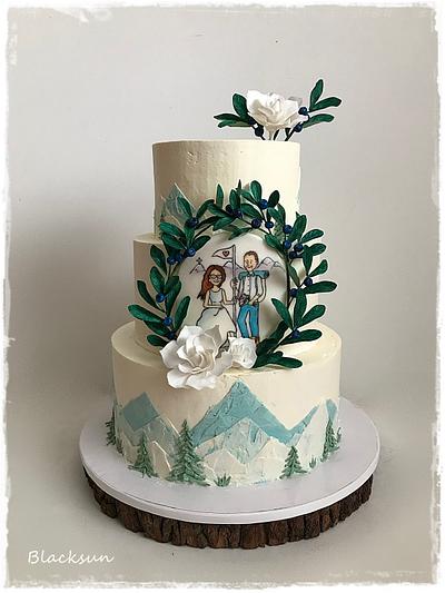 Cream wedding mountains - Cake by Zuzana Kmecova