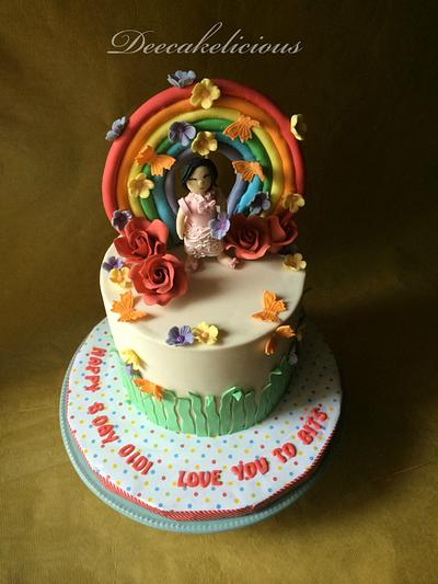 Lill girl under a rainbow  - Cake by Deepa Shiva - Deecakelicious