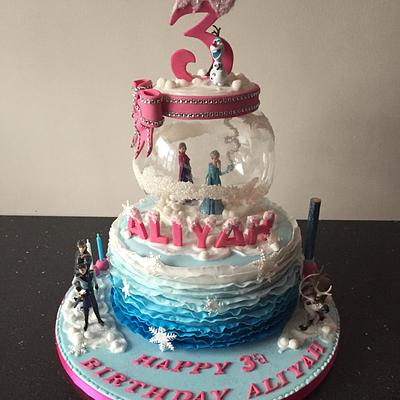 Frozen globe birthday cake  - Cake by Donnajanecakes 