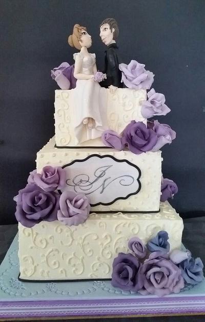 purple wedding cake. - Cake by Carmen Sweetness 