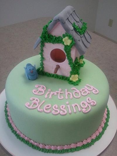 Birdhouse Birthday Blessings - Cake by Kim Dickerson