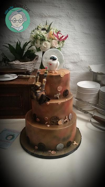 Wall- E and Eve wedding cake - Cake by DeOuweTaart