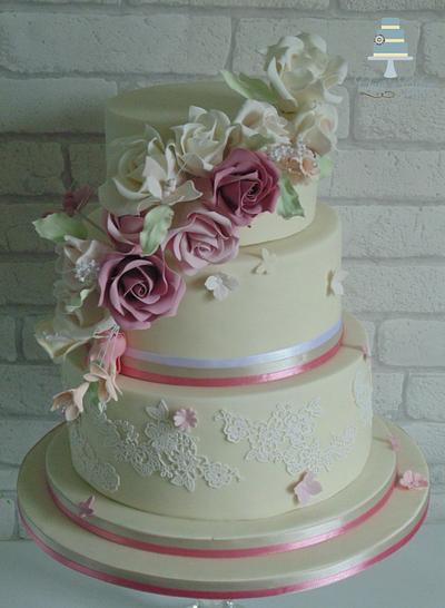 Pretty in Pink... first Wedding cake of 2015 - Cake by Clare's Cakes - Leicester