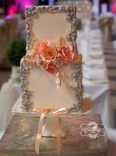Peach roses - Cake by Emma Waddington - Gifted Heart Cakes