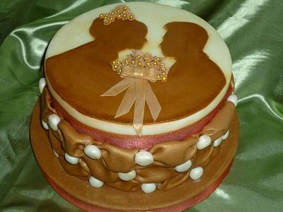 Sepia Wedding Photo Anniversary Cake - Cake by Cherie Permalino