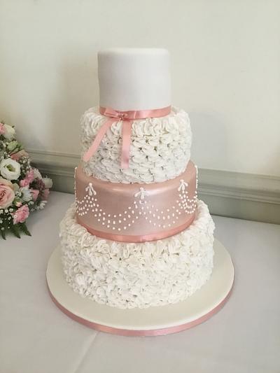 Frilled wedding cake - Cake by lorraine mcgarry