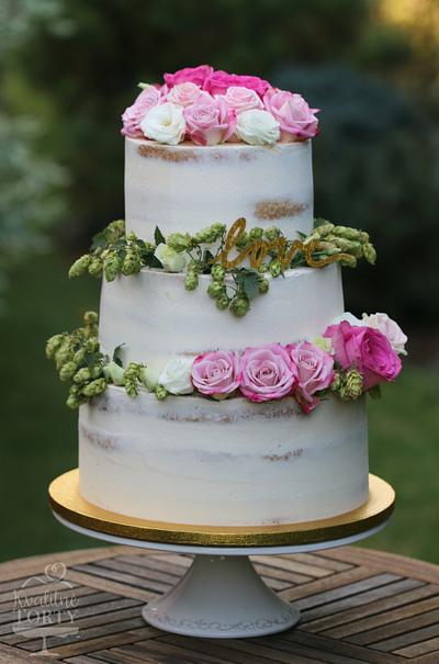 naked wedding cake :  - Cake by Lucya 